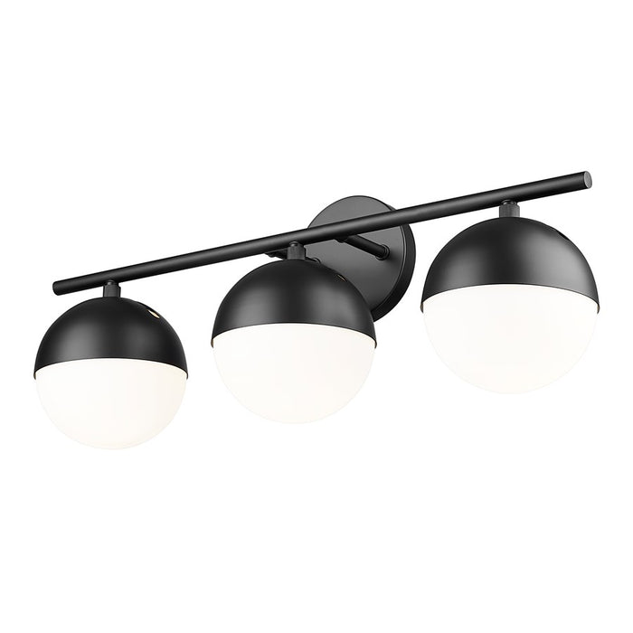 Z-Lite Realm Sphere 3 Light 7.5" Vanity, Matte Black/Matte Opal