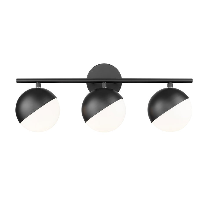 Z-Lite Realm Sphere 3 Light 7.5" Vanity, Matte Black/Matte Opal