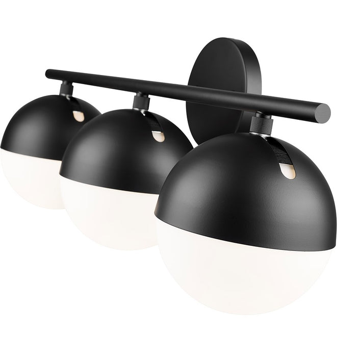 Z-Lite Realm Sphere 3 Light 7.5" Vanity, Matte Black/Matte Opal