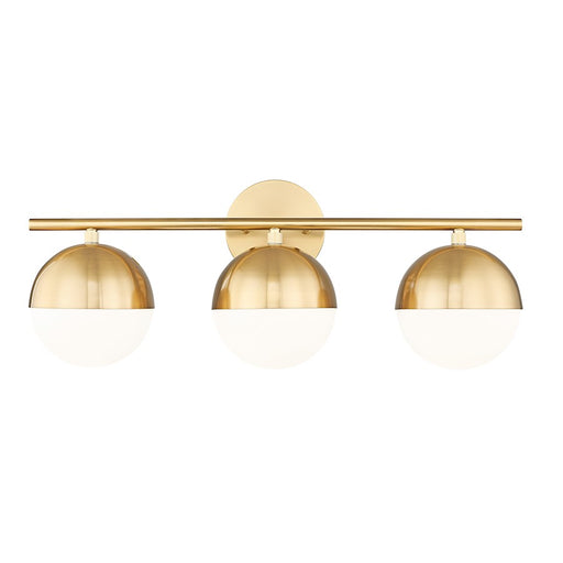 Z-Lite Realm Sphere 3 Light 7.5" Vanity, Modern Gold/Matte Opal - 7517-3V-MGLD