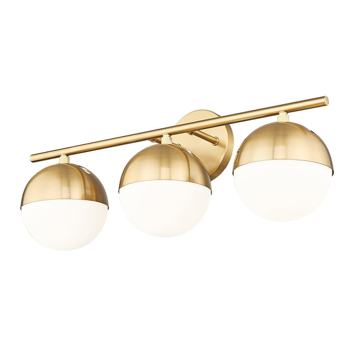 Z-Lite Realm Sphere 3 Light 7.5" Vanity, Modern Gold/Matte Opal
