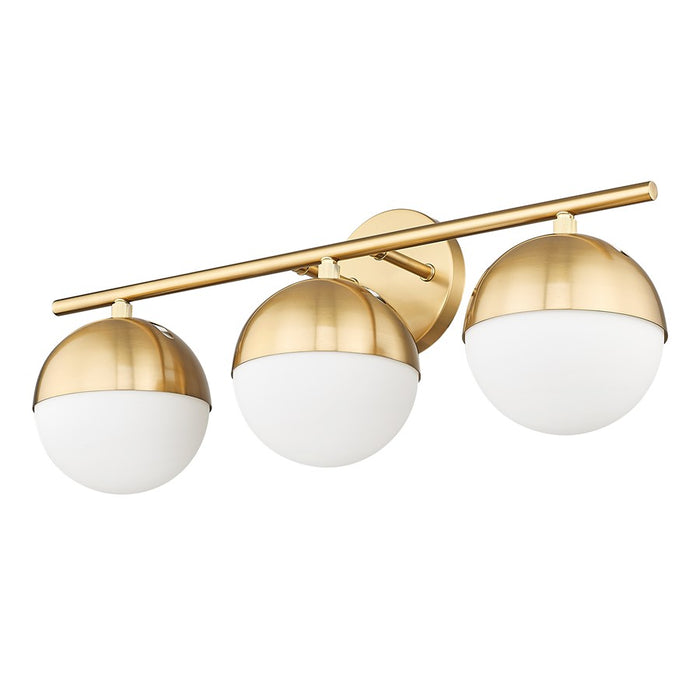 Z-Lite Realm Sphere 3 Light 7.5" Vanity, Modern Gold/Matte Opal