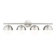 Z-Lite Realm Sphere 4 Light 7.5" Vanity, Brushed Nickel/Matte Opal - 7517-4V-BN