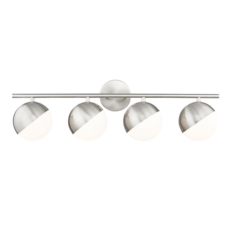 Z-Lite Realm Sphere 4 Light 7.5" Vanity, Brushed Nickel/Matte Opal