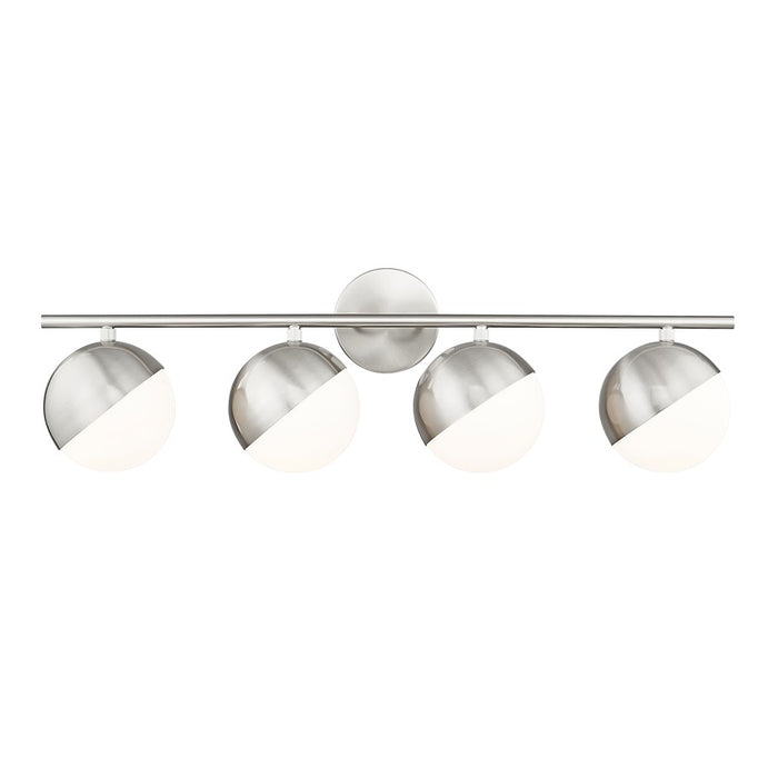 Z-Lite Realm Sphere 4 Light 7.5" Vanity, Brushed Nickel/Matte Opal