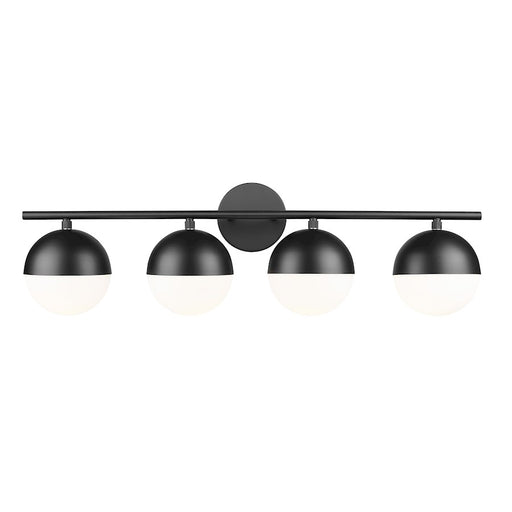 Z-Lite Realm Sphere 4 Light 7.5" Vanity, Matte Black/Matte Opal - 7517-4V-MB