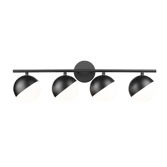 Z-Lite Realm Sphere 4 Light 7.5" Vanity, Matte Black/Matte Opal