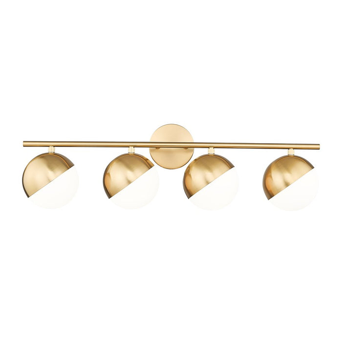 Z-Lite Realm Sphere 4 Light 7.5" Vanity, Modern Gold/Matte Opal
