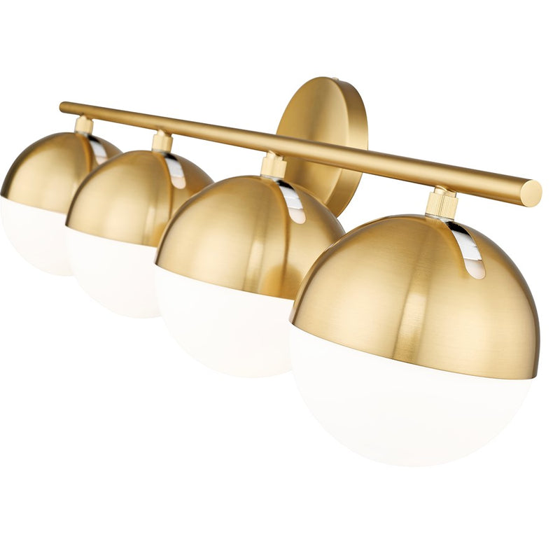 Z-Lite Realm Sphere 4 Light 7.5" Vanity, Modern Gold/Matte Opal