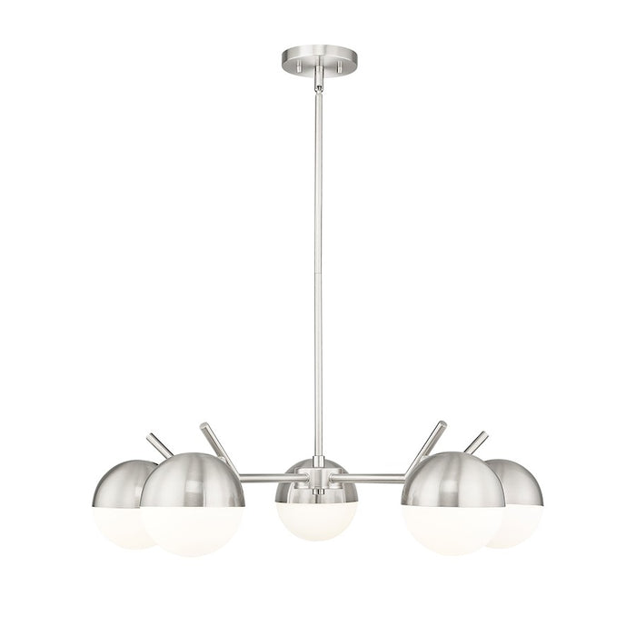 Z-Lite Realm Sphere 5 Light 32" Chandelier, Brushed Nickel/Matte Opal - 7517-5BN
