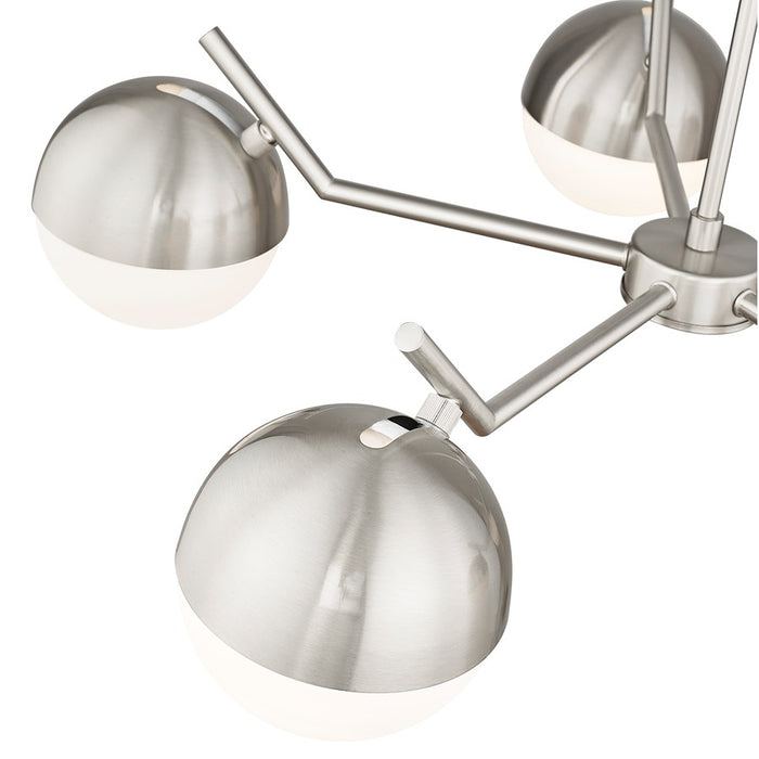 Z-Lite Realm Sphere 5 Light 32" Chandelier, Brushed Nickel/Matte Opal