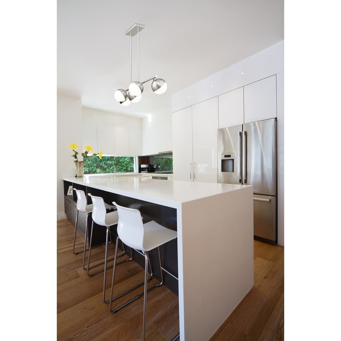 Z-Lite Realm Sphere 5Lt 42" Linear Chandelier, Nickel/Opal