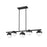 Z-Lite Realm Sphere 5 Light 42" Linear Chandelier, Black/Opal