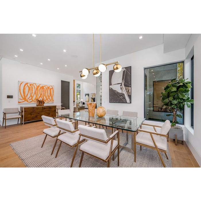 Z-Lite Realm Sphere 5Lt 42" Linear Chandelier, Gold/Opal