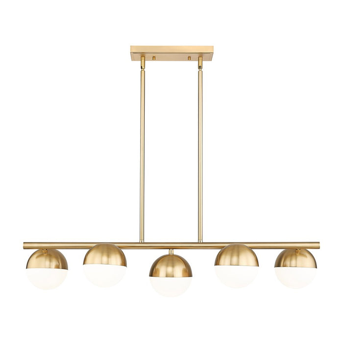 Z-Lite Realm Sphere 5 Light 42" Linear Chandelier, Gold/Opal