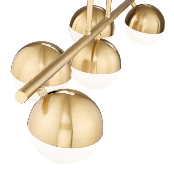 Z-Lite Realm Sphere 5 Light 42" Linear Chandelier, Gold/Opal