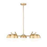 Z-Lite Realm Sphere 5 Light 32" Chandelier, Modern Gold/Matte Opal - 7517-5MGLD