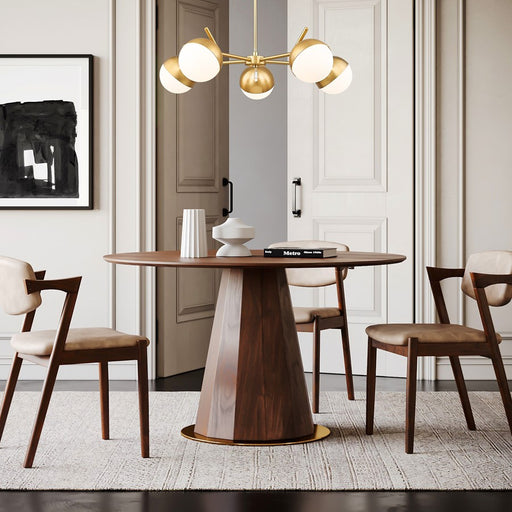 Z-Lite Realm Sphere 5 Light 32" Chandelier, Modern Gold/Matte Opal