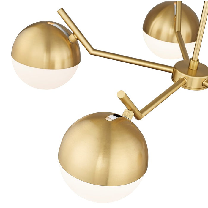Z-Lite Realm Sphere 5 Light 32" Chandelier, Modern Gold/Matte Opal