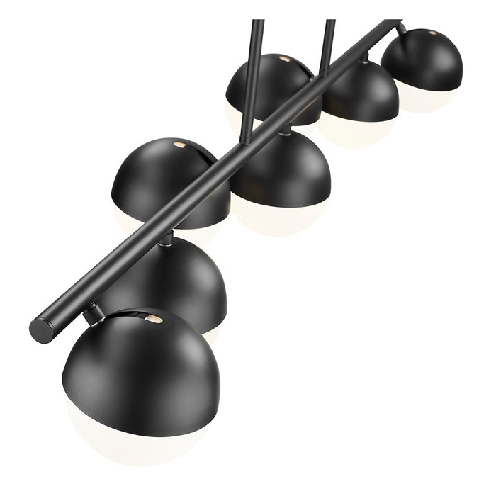 Z-Lite Realm Sphere 7 Light 54" Linear Chandelier, Black/Opal