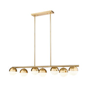 Z-Lite Realm Sphere 7Lt 54" Linear Chandelier, Gold/Opal - 7517-7L-MGLD