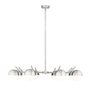 Z-Lite Realm Sphere 8 Light 44" Chandelier, Brushed Nickel/Matte Opal - 7517-8BN