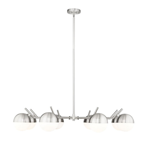 Z-Lite Realm Sphere 8 Light 44" Chandelier, Brushed Nickel/Matte Opal - 7517-8BN