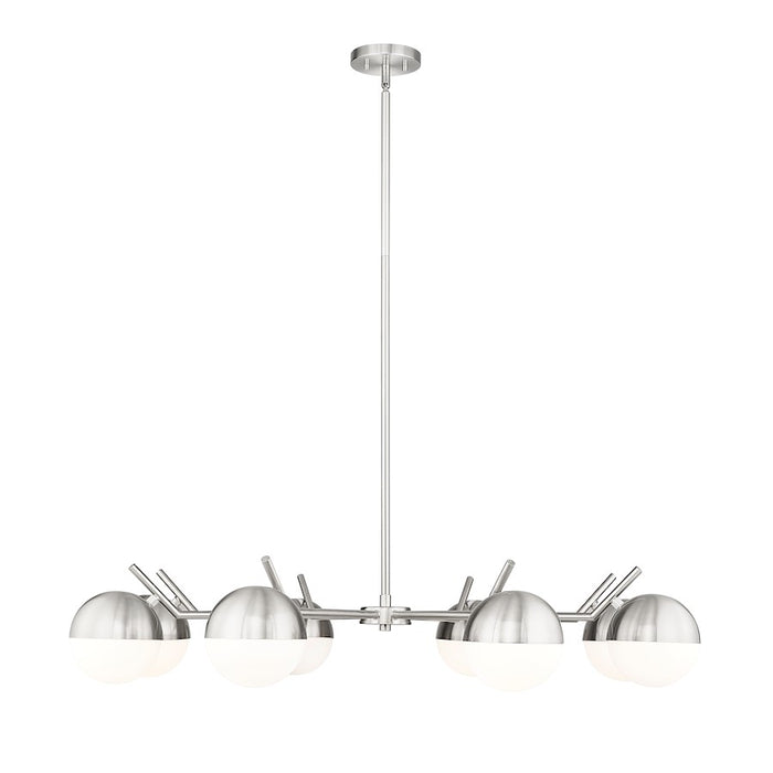 Z-Lite Realm Sphere 8 Light 44" Chandelier, Brushed Nickel/Matte Opal - 7517-8BN
