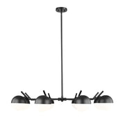 Z-Lite Realm Sphere 8 Light 44" Chandelier, Matte Black/Matte Opal - 7517-8MB
