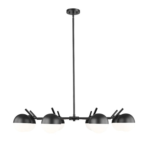 Z-Lite Realm Sphere 8 Light 44" Chandelier, Matte Black/Matte Opal - 7517-8MB