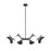Z-Lite Realm Sphere 8 Light 44" Chandelier, Matte Black/Matte Opal