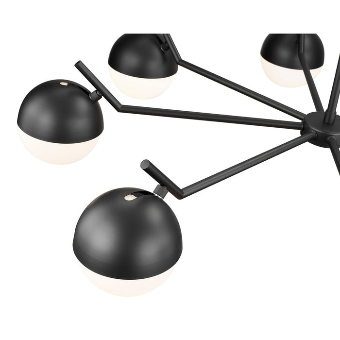 Z-Lite Realm Sphere 8 Light 44" Chandelier, Matte Black/Matte Opal