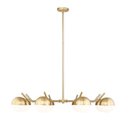 Z-Lite Realm Sphere 8 Light 44" Chandelier, Modern Gold/Matte Opal - 7517-8MGLD
