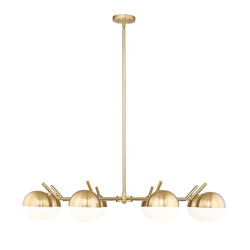 Z-Lite Realm Sphere 8 Light 44" Chandelier, Modern Gold/Matte Opal - 7517-8MGLD