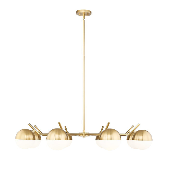Z-Lite Realm Sphere 8 Light 44" Chandelier, Modern Gold/Matte Opal - 7517-8MGLD