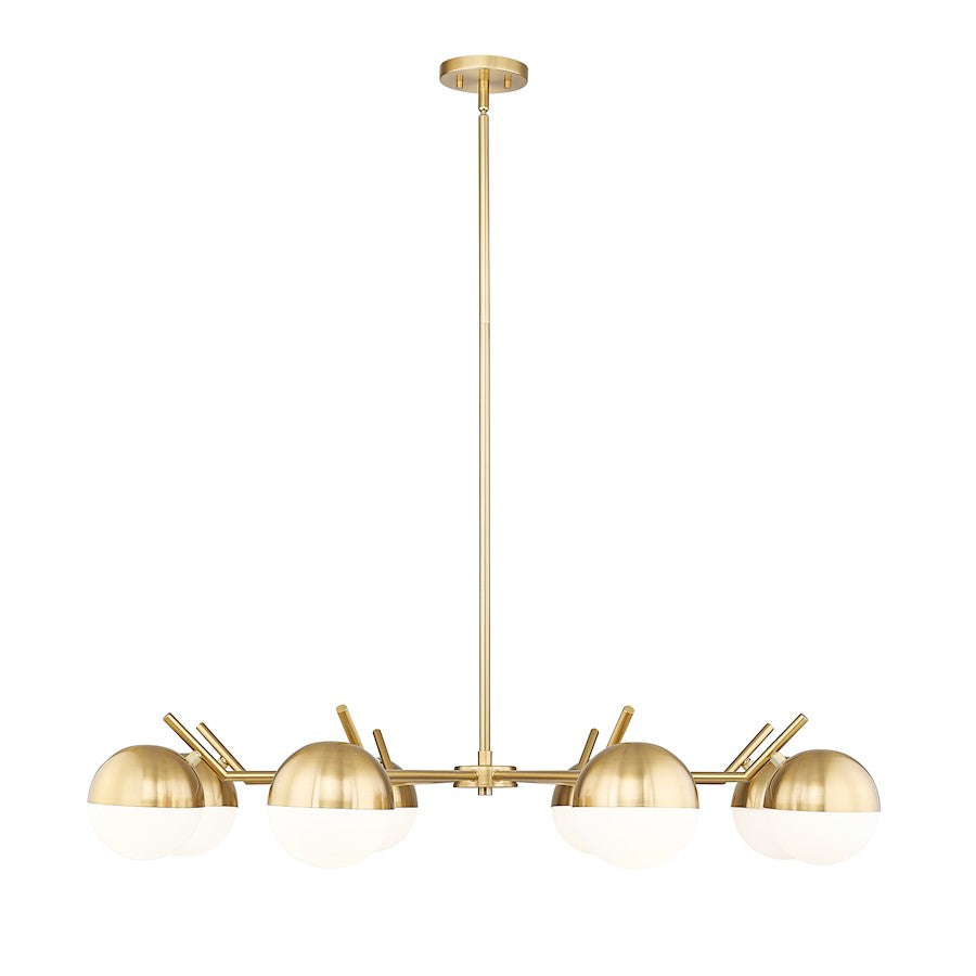 Z-Lite Realm Sphere 8 Light 44" Chandelier, Modern Gold/Matte Opal - 7517-8MGLD
