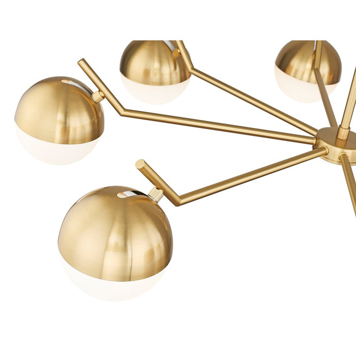 Z-Lite Realm Sphere 8 Light 44" Chandelier, Modern Gold/Matte Opal