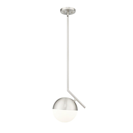 Z-Lite Realm Sphere 1Lt 10.75" Pendant, Brushed Nickel/Matte Opal - 7517P11-BN