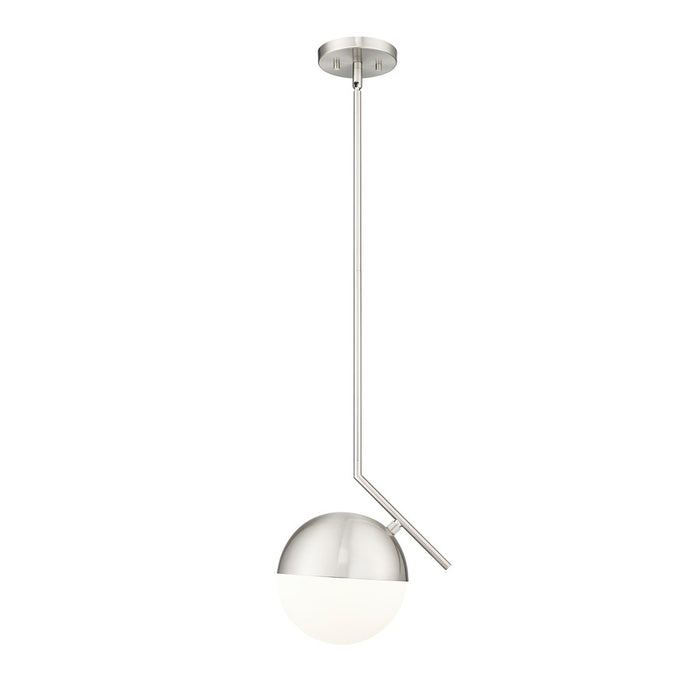 Z-Lite Realm Sphere 1Lt 10.75" Pendant, Brushed Nickel/Matte Opal - 7517P11-BN