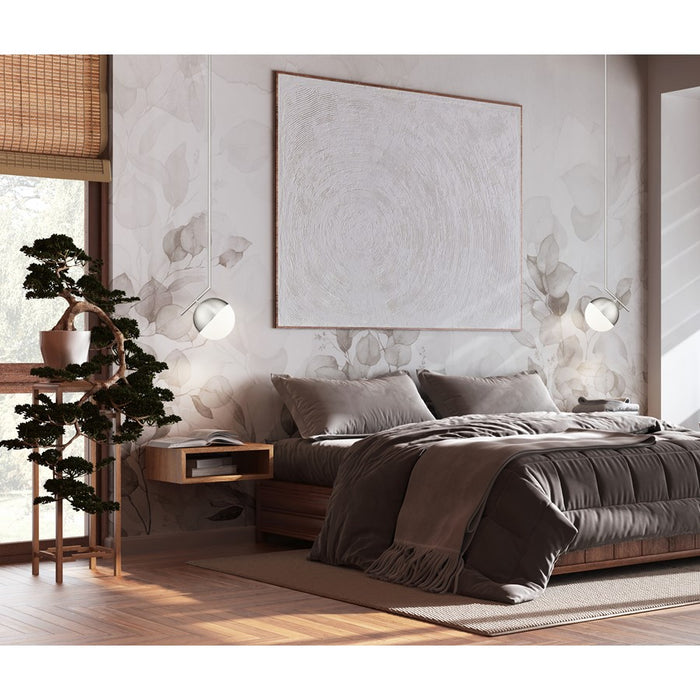 Z-Lite Realm Sphere 1Lt 10.75" Pendant, Brushed Nickel/Matte Opal