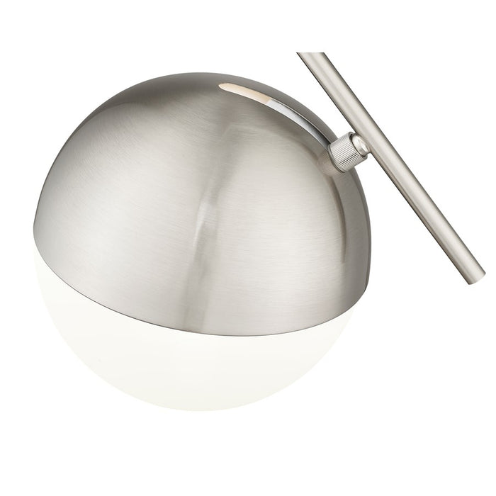Z-Lite Realm Sphere 1 Light 10.75" Pendant, Brushed Nickel/Matte Opal