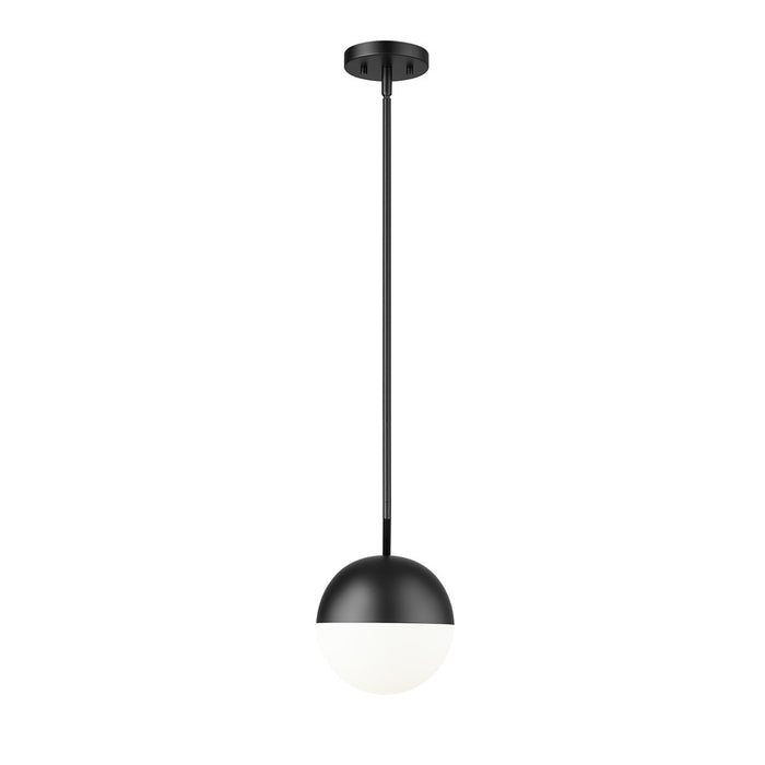 Z-Lite Realm Sphere 1 Light 10.75" Pendant, Matte Black/Matte Opal