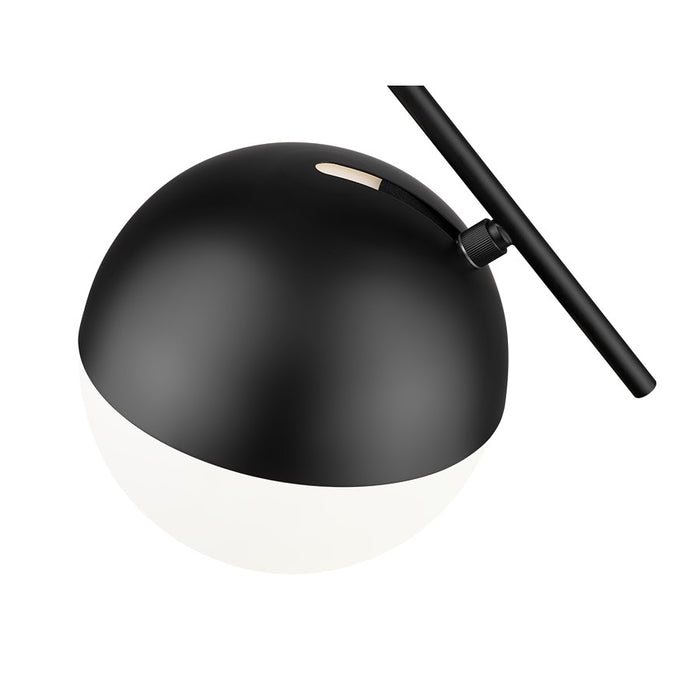 Z-Lite Realm Sphere 1 Light 10.75" Pendant, Matte Black/Matte Opal