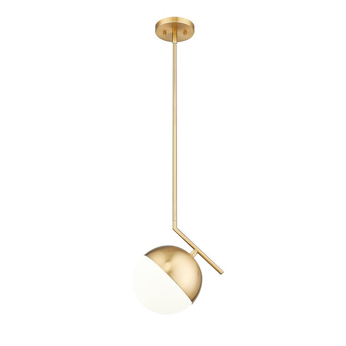 Z-Lite Realm Sphere 1 Light 10.75" Pendant, Modern Gold/Matte Opal