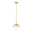 Z-Lite Realm Sphere 1 Light 10.75" Pendant, Modern Gold/Matte Opal