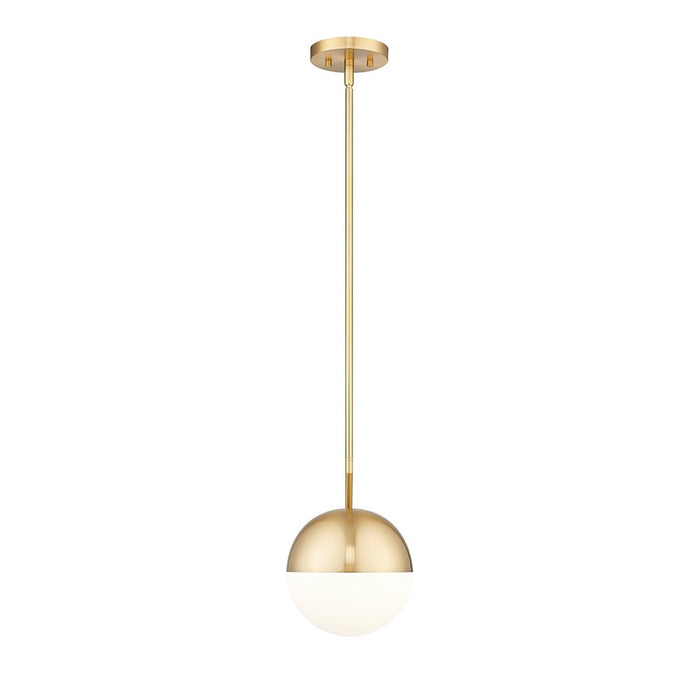 Z-Lite Realm Sphere 1 Light 10.75" Pendant, Modern Gold/Matte Opal