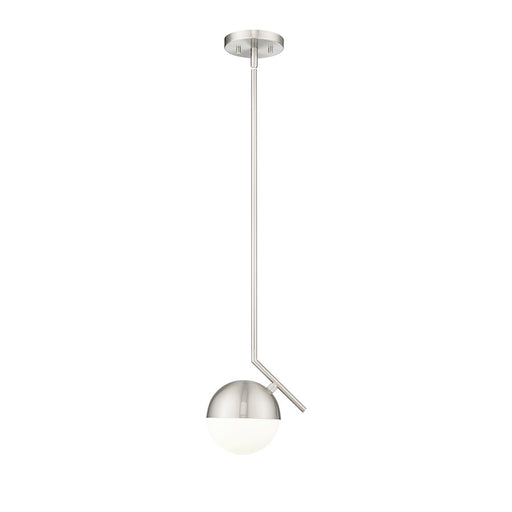 Z-Lite Realm Sphere 1 Light 8.5" Pendant, Brushed Nickel/Matte Opal - 7517P7-BN