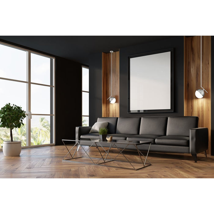 Z-Lite Realm Sphere 1 Light 8.5" Pendant, Brushed Nickel/Matte Opal