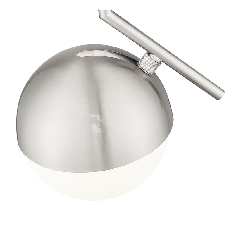 Z-Lite Realm Sphere 1 Light 8.5" Pendant, Brushed Nickel/Matte Opal