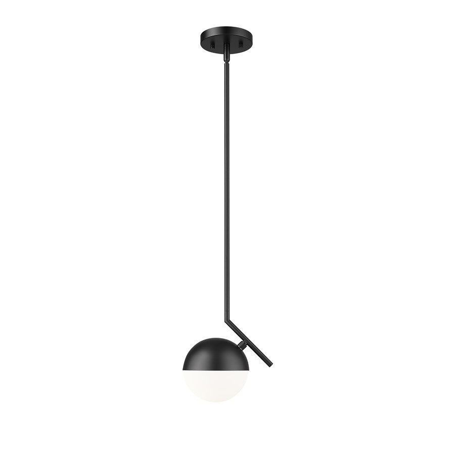 Z-Lite Realm Sphere 1 Light 8.5" Pendant, Matte Black/Matte Opal - 7517P7-MB